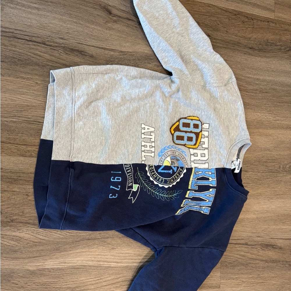 Brooklyn Athletic Gray and Navy Sweatshirt
